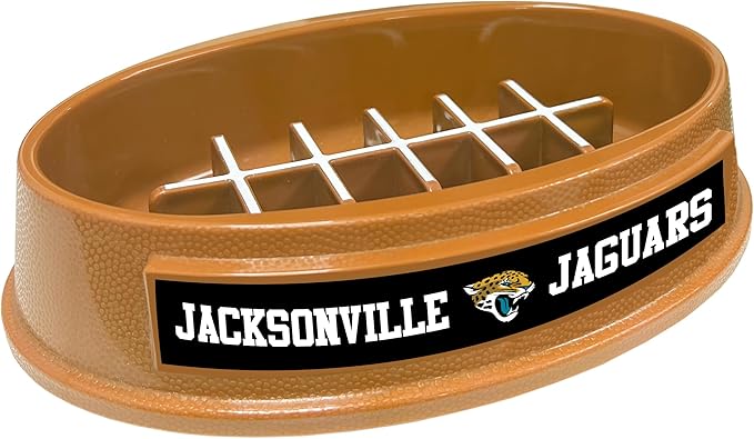 NFL Super-Bowl Jacksonville Jaguars Slow Feeder Dog & Cat Bowl. Football Design for Healthy Digestion. Non-Slip for Large & Small Pets