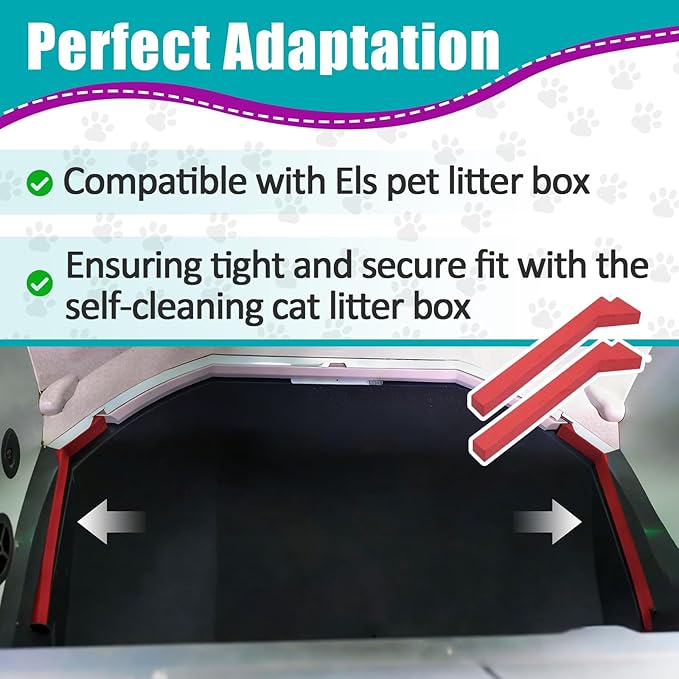 18 Pcs Red Foams Compatible with Els Self-Cleaning Litter Box, Anti-Leak Foam Strips to Prevent Litter Spills, Easy Install Litter Box Replacement Parts
