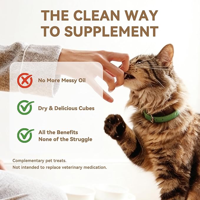 Freeze-Dried Cat Treats, Simple Egg Yolk with Salmon Oil Added for Skin and Coat Support, 3.5 oz, Premium Cat Food Toppers and Snacks