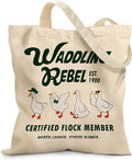 Aesthetic Canvas Tote Bag for Women - with Magnetic Snap Closure & Zipper Inner Pocket Reusable Bag for Shopping