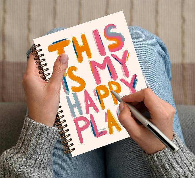 KDHTY Happy Planner Notebook Journal Happy Planner,Positive Office Supplies Gifts for Women Girls Friends,Inspirational Gifts Motivational Journal for Women,8.3×5.5 Inch