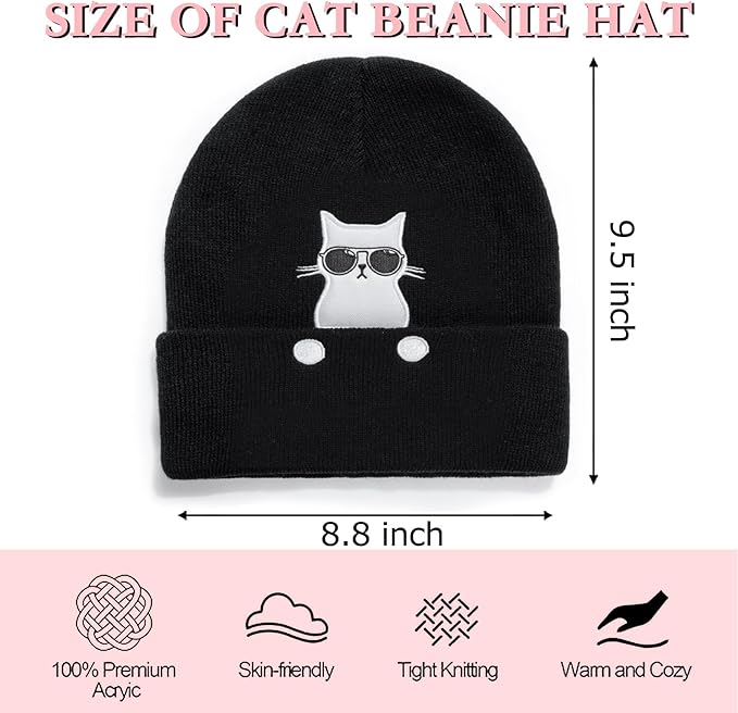 Winter Knitted Beanie Hat and Themed Scoks for Dog Cat Lover Gifts, Christmas Stocking Stuffers for Men Women