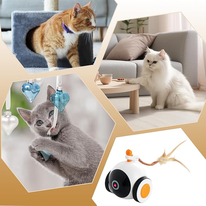 Interactive Cat Ball Toy – Automatic Rolling Smart Pet Toy, Sensor Activated Movement, Self Entertaining Electric Ball | Engaging Play Device for Cats Dogs Home Fun