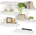 Fixwal White Shelves, 15.8in Floating Shelves, Farmhouse Shelf Wall Decor for Bathroom, Bedroom, Living and Kitchen Set of 6