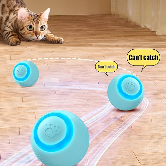 Interactive Toy Ball - Smart Puppy Ball, Interactive Jump Toy | LED Interactive Electric Rotating Balls, Evil Ball for Cats, Lightweight Toy Balls