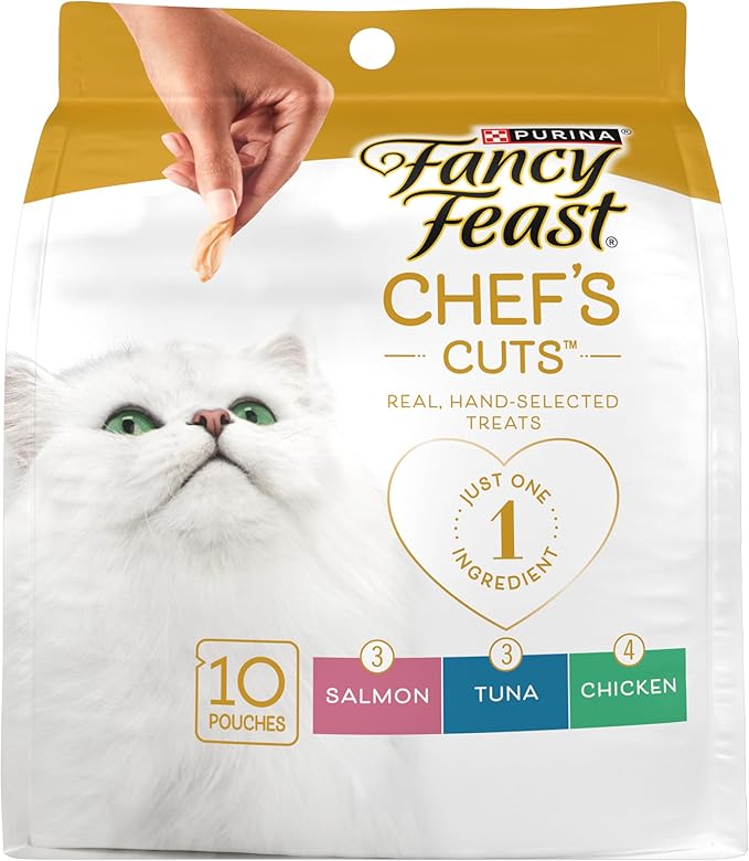 Purina Fancy Feast Natural Cat Treats Variety Pack, Purely Natural - (Pack of 5) 10 ct. Pouches