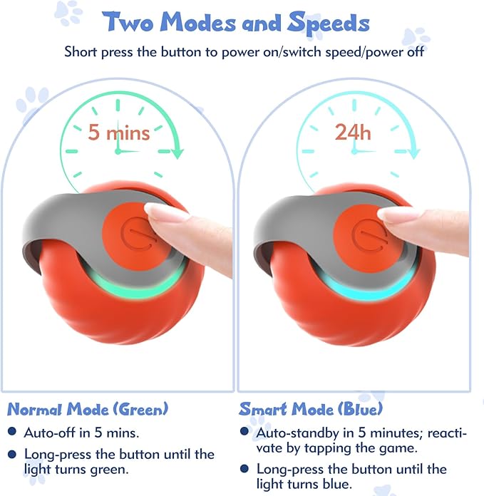 Interactive Cat Toys for Indoor Cats, Automatic Speedy Moving Cat Toy Turbo Ball with Tail 3.0 for Bored Indoor Adult Cats, Rechargeable Chase Motion Activated Kitten Toys - Orange