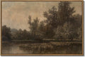 Vintage Landscape Art Prints Forest Lake Scenery Wall Art Moody Swamp Pictures Wall Decor Nature Wilderness Illustrations Fine Art Decor Framed for Living Room Bedroom Farmhouse Office - 24x36 Inch