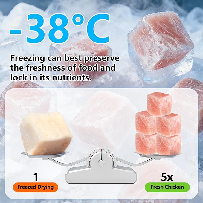 Freeze Dried Chicken Cat & Dog Treat, High Protein & Low Fat, Single Ingredient Natural Dehydrated Chicken Cube, Weight Control &Training Treats, Nutritional Food Topper for Pets