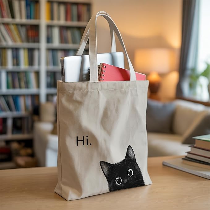 Pets Lover Gifts Tote Bag for Women, Dogs Cats Bee Aesthetic Canvas Bag with Inner Pocket