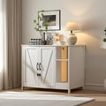 Litter Enclosure with Litter Collector, Litter Cabinet with Dog-Proof Adjustable Shelf, for Placing Cat Robot 3/4, Power Outlet (Cloud White)