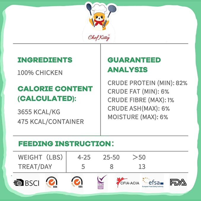 Freeze Dried Chicken Cat Treats | Healthy Dog Food Toppers 100% Human Grade | Single Ingredient, Grain Free Chicken Dog Treats | Inspected & Tested in USA | No Additives or Preservatives, 7.7 oz