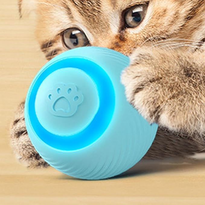 Interactive Toy Ball - Smart Puppy Ball, Interactive Jump Toy | LED Interactive Electric Rotating Balls, Evil Ball for Cats, Lightweight Toy Balls