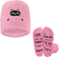 Cat Beanie and Funny Socks for Women - Cute Warm Gifts for Cat Lovers
