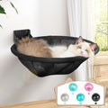 JUNSPOW Cat Hammock Wall Mounted, Foldable & Stable Cat Beds- Breathable Cat Wall Shelves for Sleeping, Playing, Climbing, and Lounging - Maximum Hold Up to 30lb (Black)