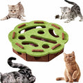 Cat Scratch Pad Toy with Ball Felt Cat for Indoor Cats (Green No.2)