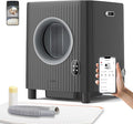 Self Cleaning Cat Litter Box,Electric Entrance Door Automatic Cat Litter Box,Video Monitor,Large Capacity for Multiple Cats with Mat-Anti-Pinch/Odor-Removal/APP Control