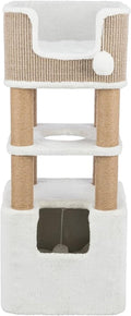 Trixie 39.8" Lucano Cat Tree, Indoor Cat Furniture with Jute Scratching Posts, Plush Condo, Interactive Toys - Taupe
