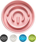 Ceramic Slow Feeder Dog Bowls, 2.0 Cups Slow Feeder for Medium Dogs, Puzzle Maze Bowl to Slow Down Eating, 30oz, 8in, Pink