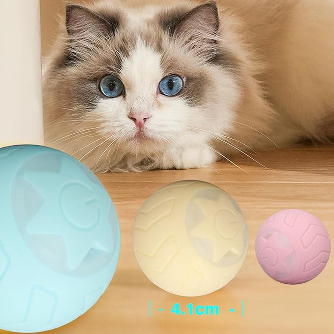 Peppy Pet Ball for Cats Dogs with Led Flash Colorful Lights,Automatic Rolling Ball LED Dog USB Rechargeable (Neutral English Packaging)