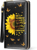 Sunflower Wallet, Sunflower Purse For Women, Floral Card Holder Purse With Zipper, Birthday Christmas Graduation Gifts For Women, Aesthetic Flower Office Daily Purse