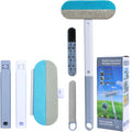 24'' Multifunctional Pet Hair Remover & Window Screen Cleaner, 4-in-1 Reusable Lint Brush with Extra Long Handle & Storage Hook, Gentle on Couch, Carpets, Bedding, Car Seats, Laundry for Cat Dog Hair