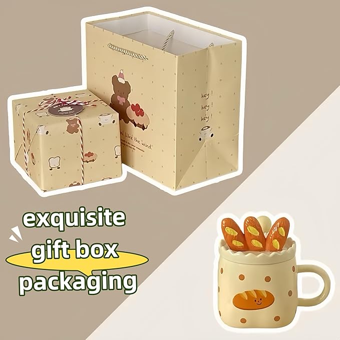 Interesting baguette mug, ceramic coffee cup with a capacity of 13.53 ounces, can be given as a gift to your family, friends and colleagues