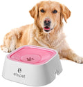 Dog Water Bowl no Spill, 35oz Slow Water Bowl for Dogs, BPA-Free, Anti-Splash & No-Slip Design, 1L Vehicle Carried Travel Spill Proof Pet Bowls, for Small Medium Cats and Pets. (Pink, 1L)