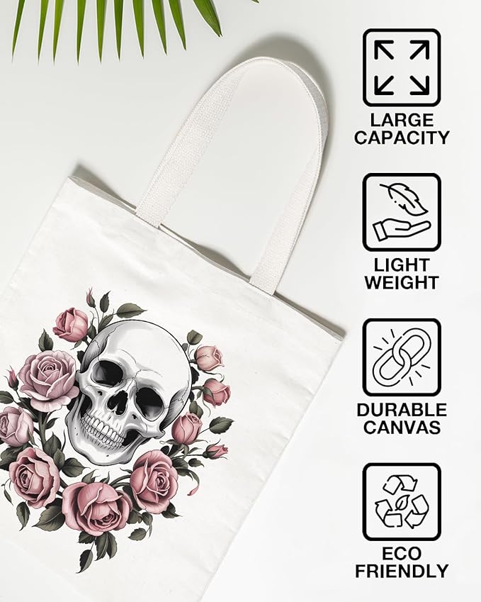 Canvas Tote Bag for Women Aesthetic Reusable Grocery Shoulder Bag for Shopping Work Travel Beach Teacher-05