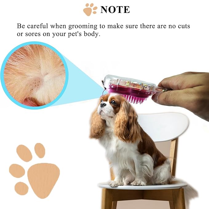 Soft Dog Brush for Small Dogs | Gentle Puppy Brush for Yorkies, Shih Tzus, Maltipoos & Maltese | Pet Hair Removal Brush with Soft Bristles | Dog Brush for Shedding (Rose Red Strawberry)
