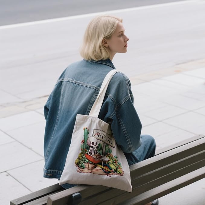 Aesthetic Canvas Tote Bag for Women - with Magnetic Snap Closure & Zipper Inner Pocket Reusable Bag for Shopping