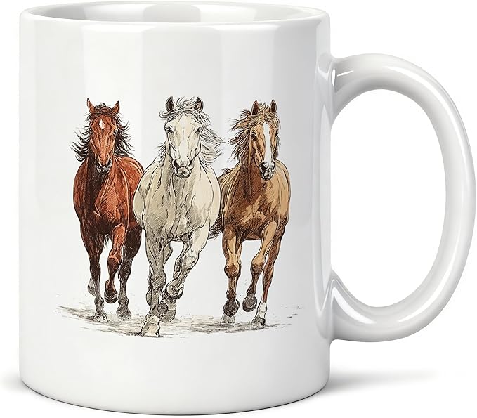 Horse Mug 11 oz, Gifts for Horse Lovers, Horses Gifts for Women Men Coffee Cups Ceramic, Animal Lover Gift Ceramic Mug for Coffee Tea Hot Cocoa Home Office Work