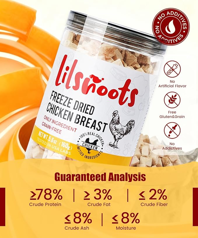 Freeze Dried Chicken Dog Treats Cat Treats, Single Ingredient Raw Chicken PetTreats, Training Treats, Food Meal Topper, Rawhide Free Freeze Dried Chicken High Protein, 5.6oz