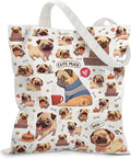 Aesthetic Canvas Tote Bag for Women - with Magnetic Snap Closure & Zipper Inner Pocket Reusable Bag for Shopping