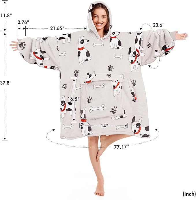 Narecte Cozy Oversized Blanket Hoodie Wearable Blanket Adults Soft Hooded Blanket Hoodie Birthday Gifts for Women Christmas