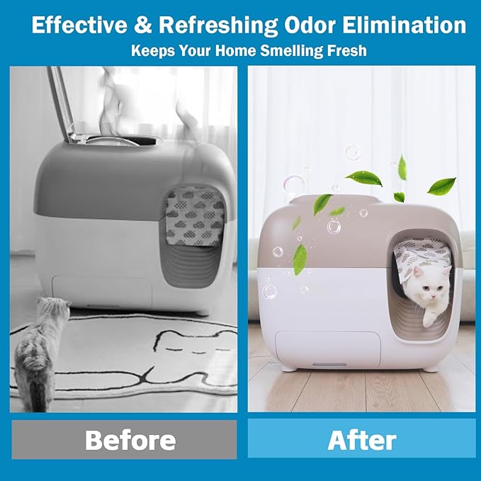 6Pcs Fragrance Boxes compatible for PetSnowy Snow+ Automatic Cat Litter Box - Litter Box Odors Remover - Lemon