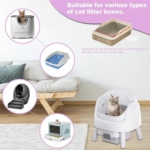 150 Count Cat Litter Bags,25 x16 Inch Automatic Litter Box Liner, Compatible with Litter Box Robot 3 & 4