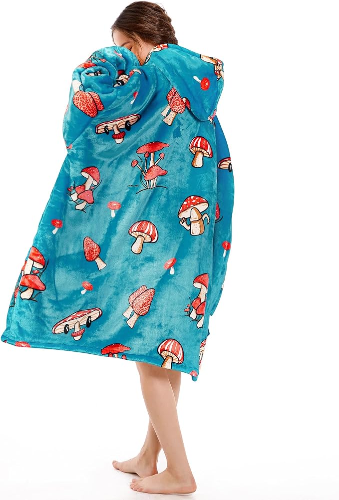Narecte Cozy Oversized Blanket Hoodie Wearable Blanket Adults Soft Hooded Blanket Hoodie Birthday Gifts for Women Christmas