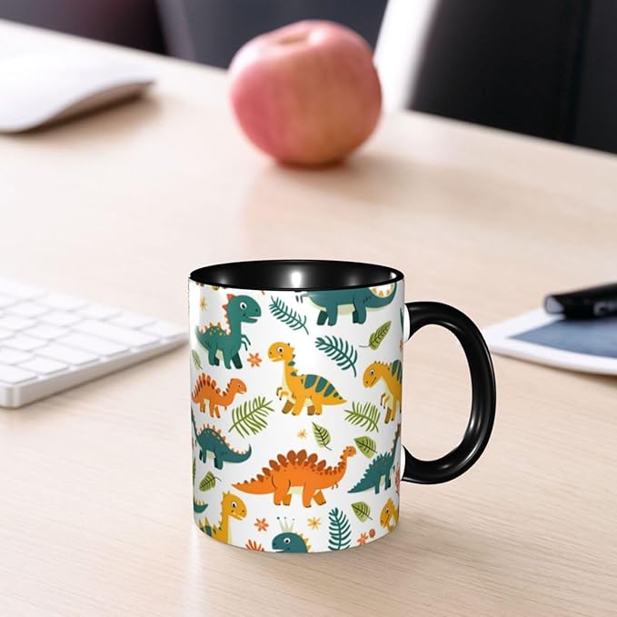 Dinosaur Coffee Mug Funny Ceramic Tea Cup With Handle Dishwasher Microwave Safe for Women 11oz Porcelain Mugs