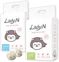 Lady N Pellet Tofu Cat Litter, Strong Clumping, Dust-Free Low-Track Water-Soluble, Natural Ingredients, Enviro-probiotic and Activated Carbon for Odor Control 18lb Yosemite Woody Scent + Unscented