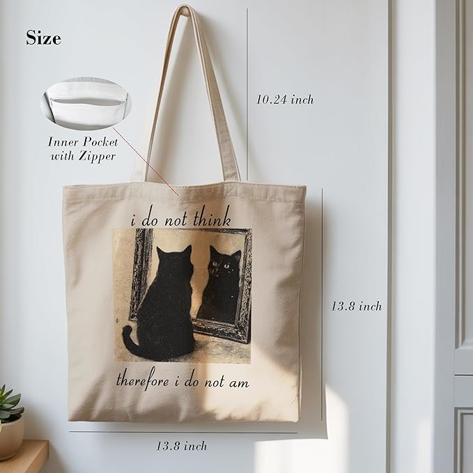 Pets Lover Gifts Tote Bag for Women, Dogs Cats Bee Aesthetic Canvas Bag with Inner Pocket