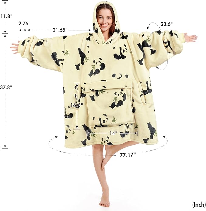 Narecte Cozy Oversized Blanket Hoodie Wearable Blanket Adults Soft Hooded Blanket Hoodie Birthday Gifts for Women Christmas
