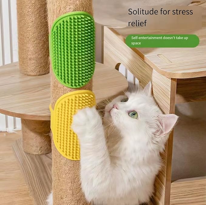 Self Cleaning Slicker Brush, Dog Cat Bunny Pet Grooming Shedding Brush, Easy to Remove Loose Undercoat, Pet Massaging Tool Suitable for Pets with Long or Short Hair (Yellow)