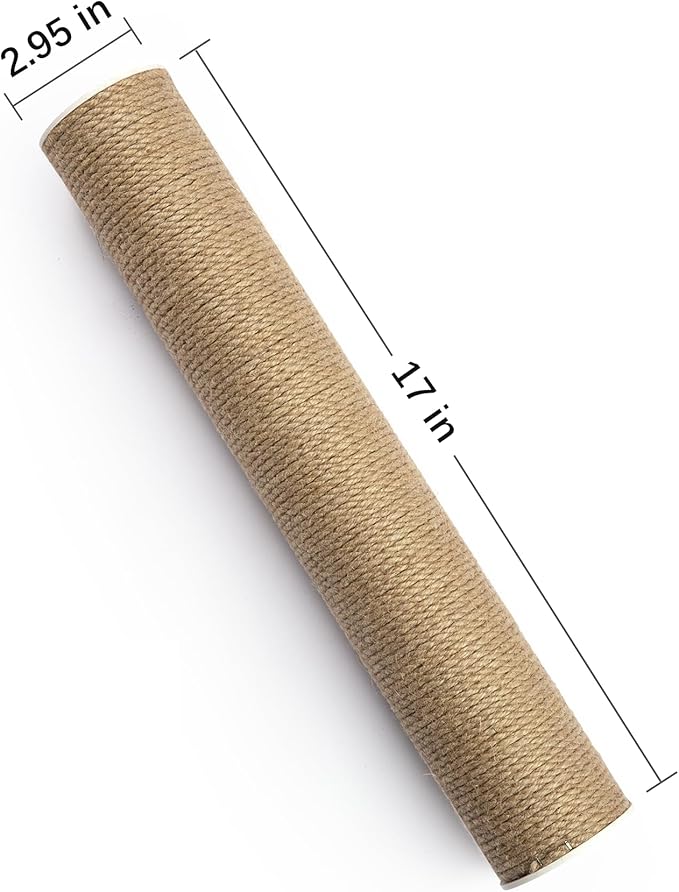 SVD.PET Cat Scratching Post Replacement, 17” x 2.95” Jute Rope Cat Tree/Tower Replacement Post, Refill Scratcher Posts with M8 Screws for DIY Cat Scratcher (2PCS)
