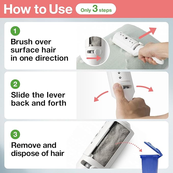 Necoichi Purrfection Neat & Easy Cat Hair Pet Hair Remover, Textured microfibers Trap Fur & lint Fast, Made in Japan, White