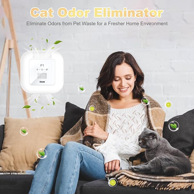 Cat Litter Deodorizer – 99% Odor Removal, Ozone Air Purifier for Pets, Strong Odor Eliminator for Litter Box, Toilet, Closet, Cabinet, Shoe, Garage