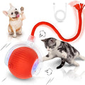 Interactive Cat Toys for Indoor Cats Smart Automatic Ball Rolling for Bored Kitten Pet Upgraded Speedy Moving Chase Dogs Toy Easter Gifts Red