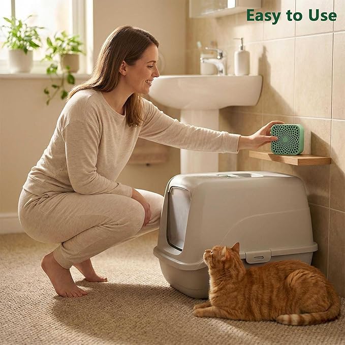 Cat Litter Deodorizer, Box(Unscented, Natural Green, 2 Packs) - Litter Deodorizer, 3-Years Litter Box Deodorizer.