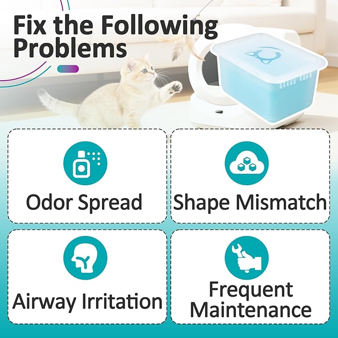 10 Pcs N60 Odor Eliminator Compatible with Petkit Ultra Max Pro Crystal Duo，Long-Lasting Litter Box Deodorizer