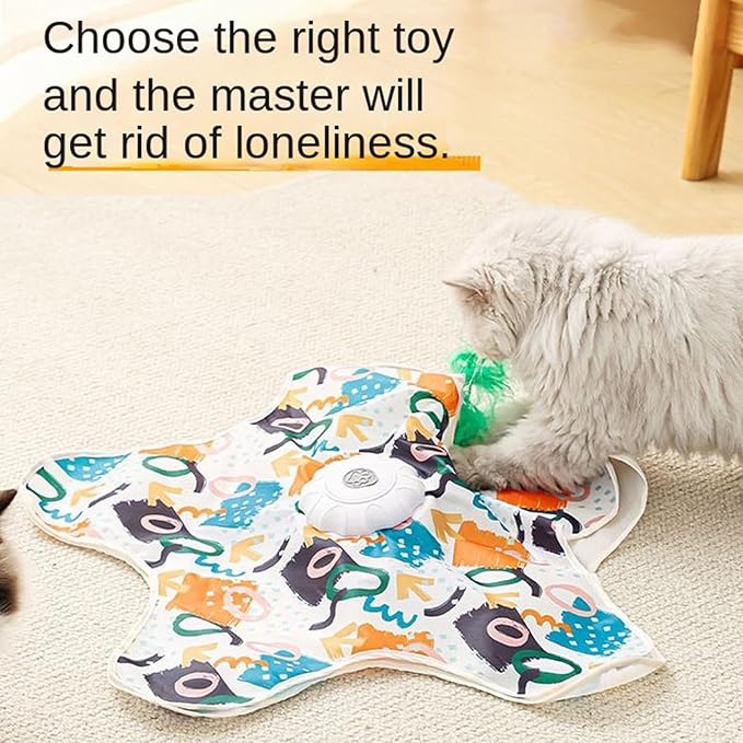 Automatic Kitten Toy, Rechargeable Cat Play Set, Motion Activated Ball with Rolling Feature, Interactive Pet Entertainment for Exercise, Cat Fun Toy, Indoor Play Device for Pets and Kittens